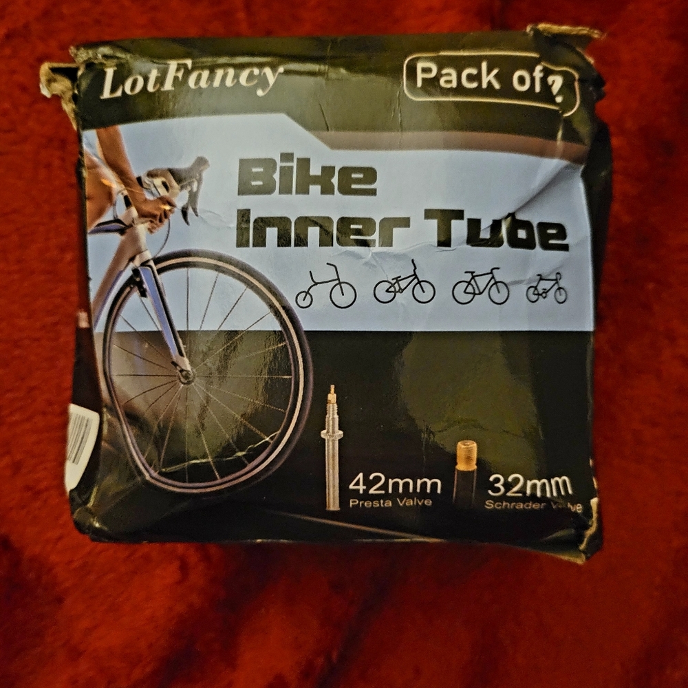 NWT LOT FANCY BIKE INNER TUBE 2 PACK 42MM PRESTA VALVE 32MM SCHRADER VALVE